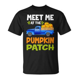 Meet Me At The Pumpkin Patch Halloween Thanksgiving Truck Men Women T-shirt Graphic Print Casual Unisex Tee - Thegiftio UK