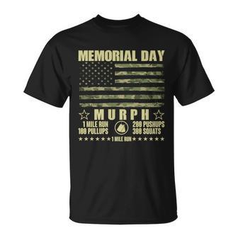 Memorial Day Murph Workout Camo Usa American Flag Tshirt Unisex T-Shirt - Monsterry