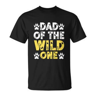Mens Dad Of The Wild One Toddler 1St Birthday Leopard Dad Boy Unisex T-Shirt - Monsterry