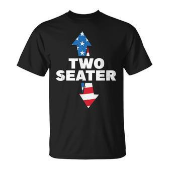 Mens Funny 4Th Of July Adult Humor Two Seater Unisex T-Shirt - Seseable