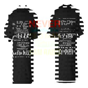 Mens Old Man With A Ham Radio Antenna Ham Radio Operator Unisex T-Shirt - Monsterry