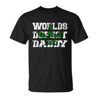 Mens Worlds Dopest Dad Trippy And High Marijuana Stoner Unisex T-Shirt - Monsterry DE