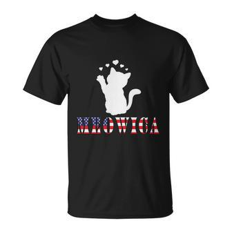 Meowica American Flag 4Th Of July Cat Day Unisex T-Shirt - Monsterry