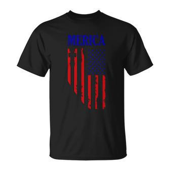 Merica America Flag 4Th Of July Independence Day Patriotic Unisex T-Shirt - Monsterry