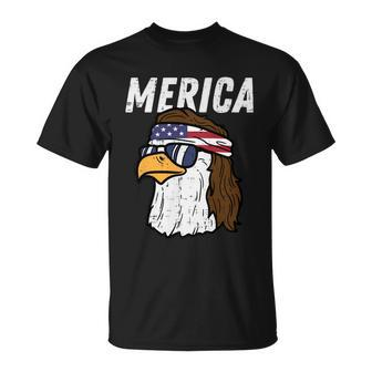 Merica Bald Eagle Mullet Sunglasses Fourth July 4Th Patriot Cool Gift V2 Unisex T-Shirt - Monsterry UK
