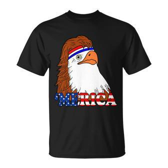 Merica Bald Eagle Retro Usa Flag Tshirt Unisex T-Shirt - Monsterry