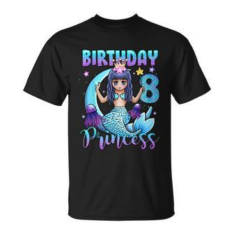 Mermaid Birthday Girl 8 Years Old Mermaid 8Th Birthday Girls T-Shirt - Thegiftio UK
