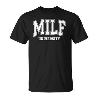 Milf University Vintage Funny Saying Sarcastic Sexy Mom Milf Unisex T-Shirt | Mazezy