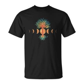 Moon Phases Tree Of Life Unisex T-Shirt - Monsterry