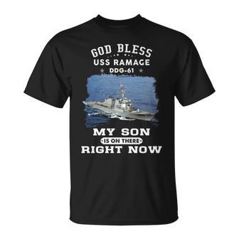 My Son Is On Uss Ramage Ddg Unisex T-Shirt - Monsterry