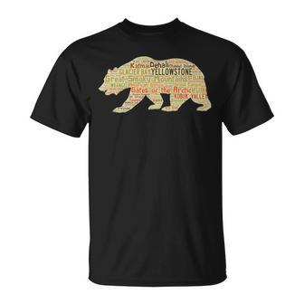National Parks 59 National Parks Bear Hiking Outdoors T-shirt - Thegiftio UK