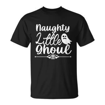 Naughty Little Ghoul Halloween Quote T-Shirt - Thegiftio UK