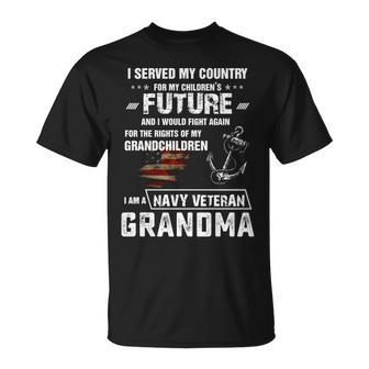 Navy Veteran Grandma Unisex T-Shirt - Seseable