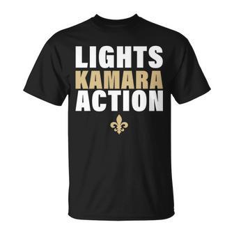 New Orleans Lights Kamara Action Funny Football Unisex T-Shirt - Monsterry