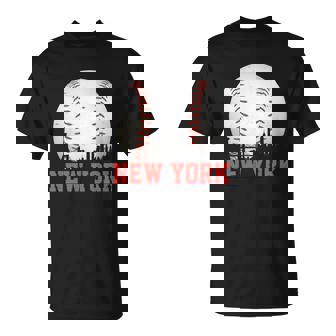 New York Skyline Baseball Sports Fan T-shirt - Thegiftio