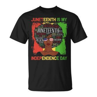 Nice African Dresses Juneteenth Is My Independence Day Black 4Th Of July Cute Girl With Afro African T- Styles T-shirt - Thegiftio UK