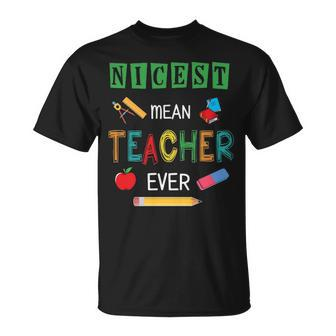 Nicest Mean Teacher Ever T-shirt - Thegiftio UK