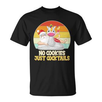 No Cookies Just Cocktails Summer Vacation Santa Claus T-shirt - Thegiftio UK