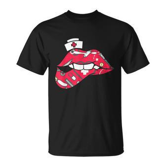 Nurse Biting Lip Sexy Nursing Icu Er Ld Registered Rn T-Shirt - Thegiftio UK