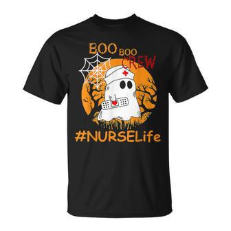 Nurse Life Boo Boo Crew Nurse Ghost Halloween October Unisex T-Shirt - Seseable