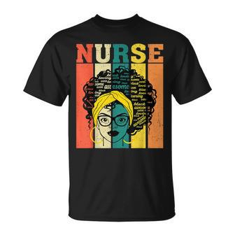 Nurse Melanin Afro Queen Girl Magic Black History Vintage V2 Unisex T-Shirt - Seseable