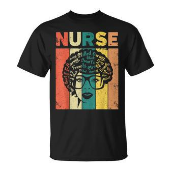 Nurse Melanin Afro Queen Girl Magic Black History Vintage V3 Unisex T-Shirt - Seseable
