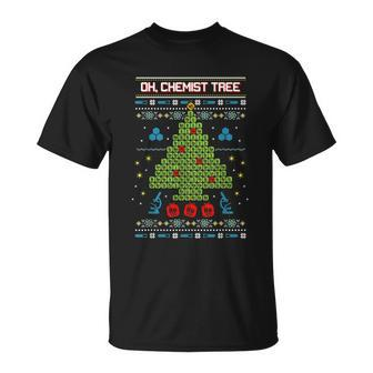 Oh Chemist Tree Chemistry Tree Christmas Science Unisex T-Shirt - Monsterry