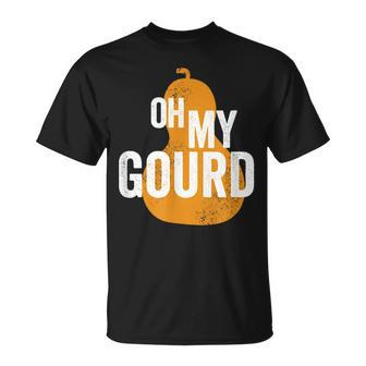 Oh My Gourd Funny Halloween Autumn Pumpkin Unisex T-Shirt - Seseable