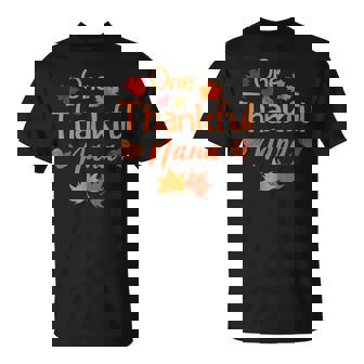 One Thankful Nana Thanksgiving Cute Fall Autumn Leaves T-shirt - Thegiftio UK