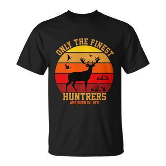 Only The Finest Hunters Are Born In 1971 Halloween Quote Men Women T-shirt Graphic Print Casual Unisex Tee - Thegiftio