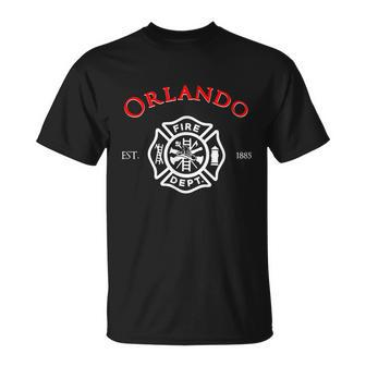 Orlando Florida Fire Rescue Department Firefighter Duty Unisex T-Shirt - Monsterry