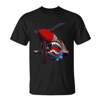 P40 Warhawk Fighter Aircraft Ww2 Airplane Military Unisex T-Shirt - Monsterry