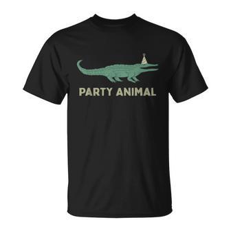 Party Animal Alligator Birthday Alligator Birthday Unisex T-Shirt - Monsterry AU