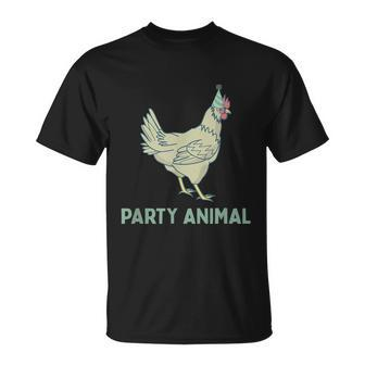 Party Animal Chicken Birthday Chicken Birthday Unisex T-Shirt - Monsterry