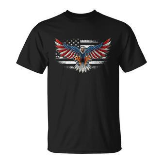 Patriotic Eagle 4Th Of July Usa American Flag Funny Gift Unisex T-Shirt - Monsterry AU