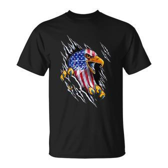 Patriotic Eagle Shirt 4Th Of July Usa American Flag Unisex T-Shirt - Monsterry