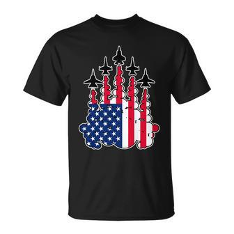 Patriotic Plane Flag Unisex T-Shirt - Monsterry DE