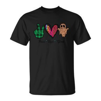 Peace Love Ghost Halloween Quote Unisex T-Shirt - Monsterry AU