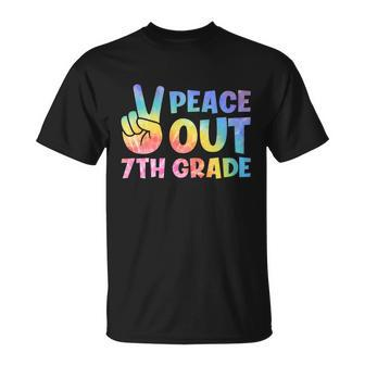 Peace Out 7Th Grade 2022 Graduate Happy Last Day Of School Great Gift Unisex T-Shirt - Monsterry DE
