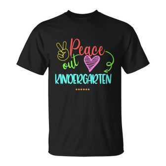 Peace Out Kindergarten Graphic Plus Size Shirt For Teacher Female Male Kids Unisex T-Shirt - Monsterry