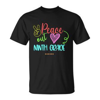 Peace Out Ninth Grade Graphic Plus Size Shirt For Teacher Female Male Students Unisex T-Shirt - Monsterry DE