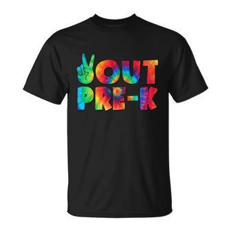 Peace Out Prefunny Giftk Graduation Tie Dye Happy Last Day Of School Gift Unisex T-Shirt - Monsterry