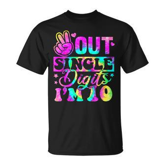 Peace Out Single Digits Im 10 Tie Dye Birthday Kids V5 Unisex T-Shirt - Seseable