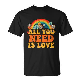 Peace Sign Love 60S 70S Tie Dye Hippie T-Shirt - Thegiftio UK