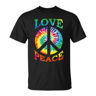 Peace Sign Love Retro 60S 70S Tie Dye Hippie Costume Unisex T-Shirt - Monsterry