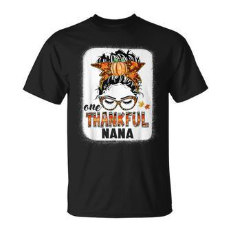 Personalized Thankful Nana Fall Leaves Autumn Thanksgiving T-shirt