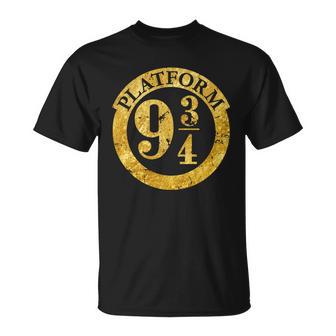 Platform 9 34 Golden Logo Unisex T-Shirt - Monsterry