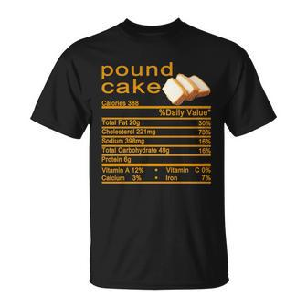 Pound Cake Nutrition Facts Label Unisex T-Shirt - Monsterry AU