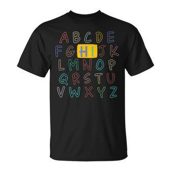 Pre K Kindergarten Hi Alphabet Back To School Teachers V9 T-shirt - Thegiftio UK