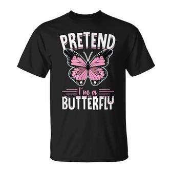 Pretend Im A Butterfly Funny Cute Lazy Halloween Costume Men Women T-shirt Graphic Print Casual Unisex Tee - Thegiftio UK